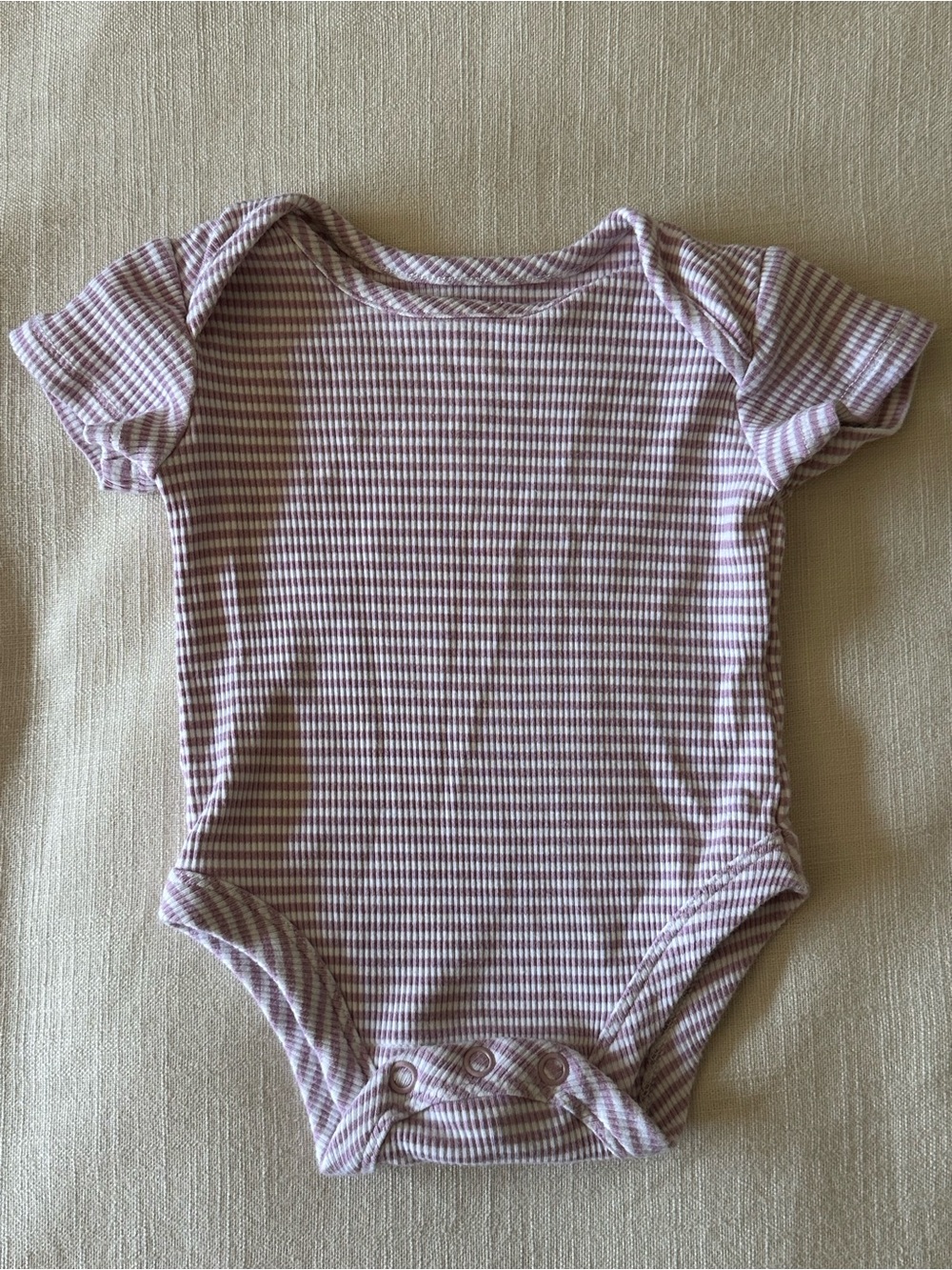Quince Lavender Striped Bamboo/Cotton Blend Adjustable Onesie